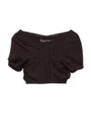 Space Simona Corsellini Simona Corsellini Woman Top Dark Brown Size 8 Polyester, Virgin Wool, Lycra In Brown