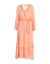 Space Simona Corsellini Woman Midi Dress Apricot Size 6 Viscose In Orange