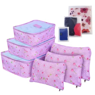 Spacium 9pcs Clothes Storage Bags Water-resistant Travel Luggage Organizer Clothing Packing Cubes For Blouse In Purple