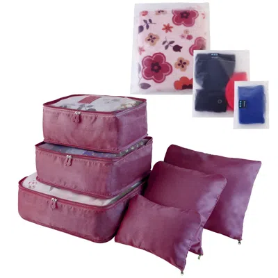 Spacium 9pcs Clothes Storage Bags Water-resistant Travel Luggage Organizer Clothing Packing Cubes For Blouse In Purple