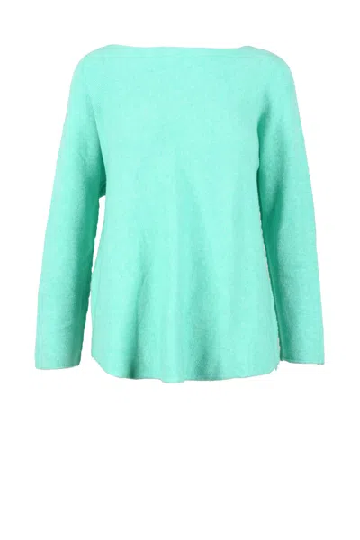 Spadalonga Aqua Green Minimalist Crewneck Sweater