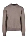 Spadalonga Brown Wool-blend Pullover Sweater In Gray