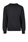 Spadalonga Grey Heathered Wool-blend Pullover Sweater In Blue