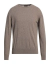 Spadalonga Brown Wool-blend Pullover Sweater In Beige