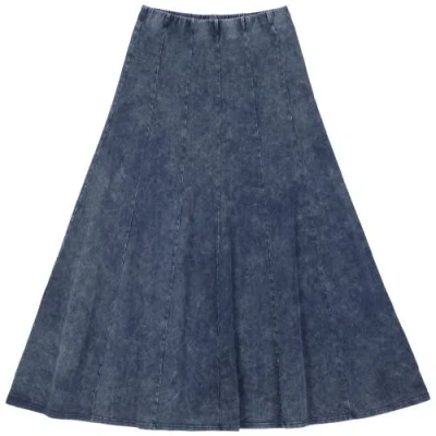 Spades Mineral Wash Panel Covered Elastic Waistband Panel Construction Maxi Skirt