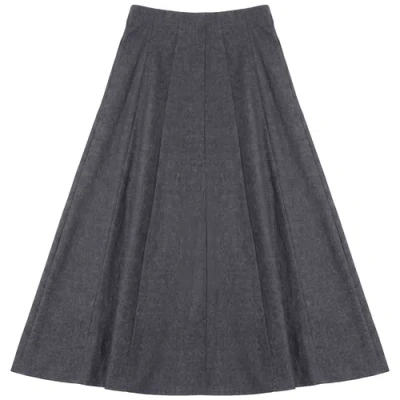 Spades Stretch Pull-on Elastic Waist Midi Skirt In Gray