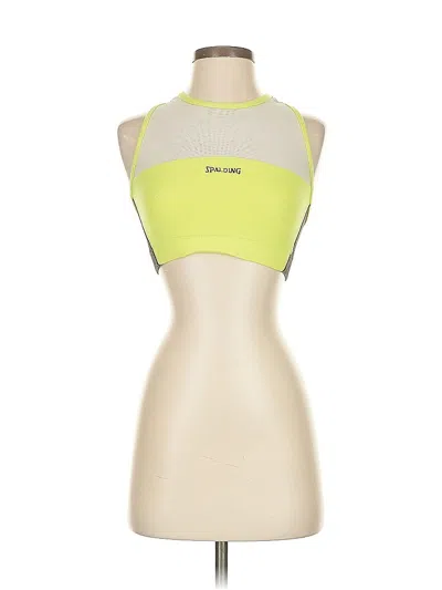 Pre-owned Spalding Athletic Tank Top Yellow Halter Neckline Tops