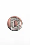 Spallanzani Sterling Silver Diamond Initial D Letter Magnetic Round Charm In Silver