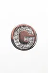 Spallanzani Sterling Silver Diamond Initial G Letter Magnetic Round Charm In Silver