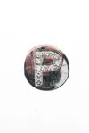 Spallanzani Sterling Silver Diamond Initial P Letter Magnetic Round Charm In Silver