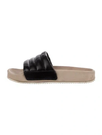 Pre-owned Spalwart Leather Slides In Black