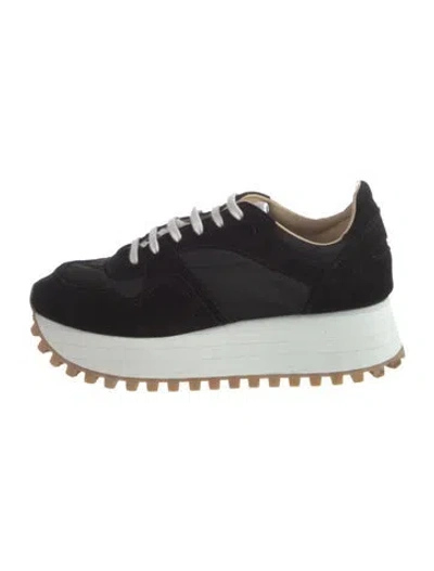 Pre-owned Spalwart Suede Chunky Sneakers In Black