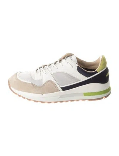 Pre-owned Spalwart Suede Colorblock Pattern Sneakers In Neutral