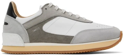 Spalwart White & Gray Dash Low Sneakers In Grey