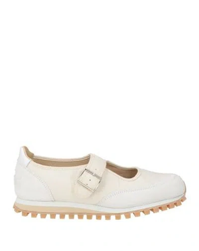 Spalwart Woman Ballet Flats Ivory Size 9 Leather, Textile Fibers In White