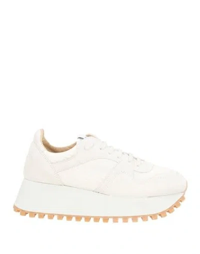 Spalwart Woman Sneakers Off White Size 9 Leather, Textile Fibers
