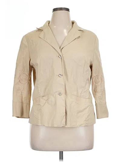 Pre-owned Spanner 3/4 Sleeve Button Down Shirt In Tan