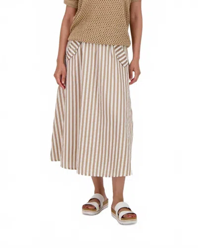 Spanner Lurex Stripe Utility Skirt In Taupe