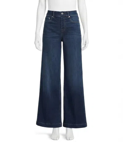 Spanx 2.0 Stretch Pull On Wide Leg Jeans In Pacific Wash In Multi