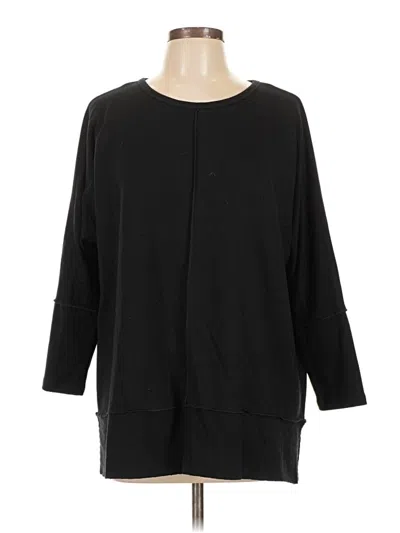Pre-owned Spanx 3/4 Sleeve Top Black Boatneck Tops