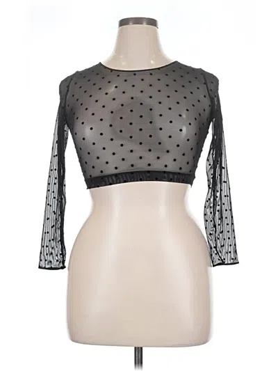 Pre-owned Spanx 3/4 Sleeve Top Black Square Neckline Tops
