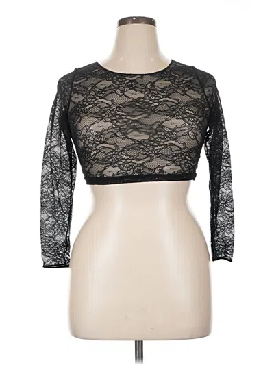 Pre-owned Spanx 3/4 Sleeve Top Black Sweetheart Neckline Tops