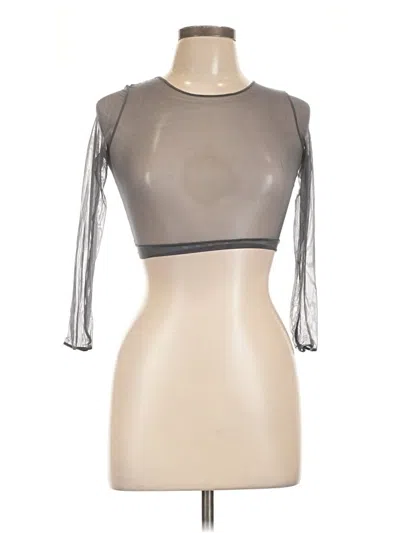 Pre-owned Spanx 3/4 Sleeve Top Gray Halter Neckline Tops