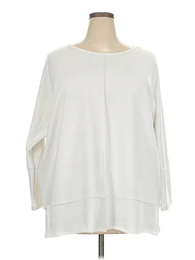 Pre-owned Spanx 3/4 Sleeve Top Ivory Boatneck Tops