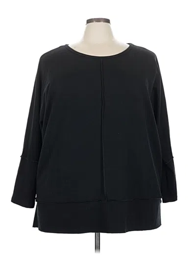 Pre-owned Spanx 3/4 Sleeve T-shirt In Black