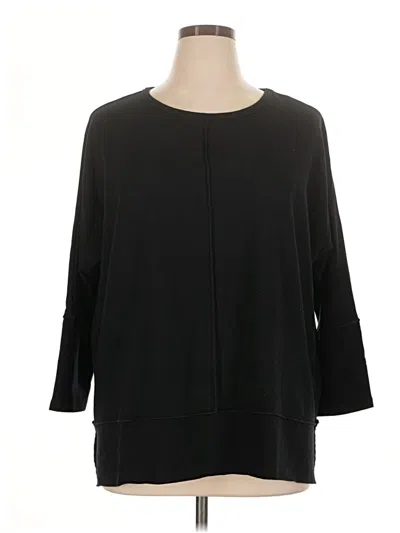 Pre-owned Spanx 3/4 Sleeve T-shirt In Black