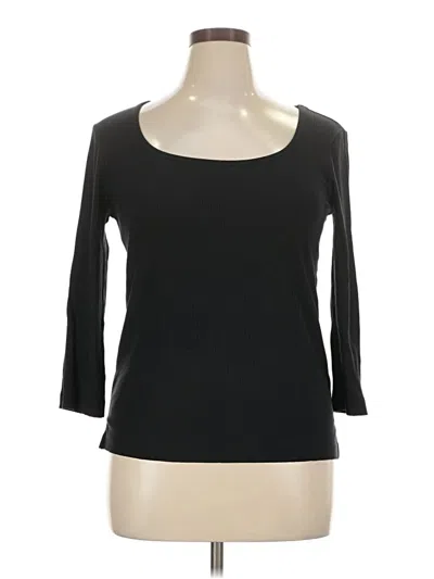 Pre-owned Spanx 3/4 Sleeve T-shirt In Black