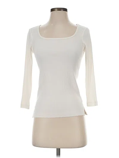 Pre-owned Spanx 3/4 Sleeve T-shirt In Ivory