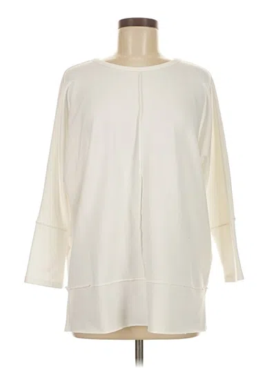 Pre-owned Spanx 3/4 Sleeve T-shirt In Ivory