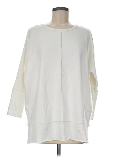 Pre-owned Spanx 3/4 Sleeve T-shirt In Ivory