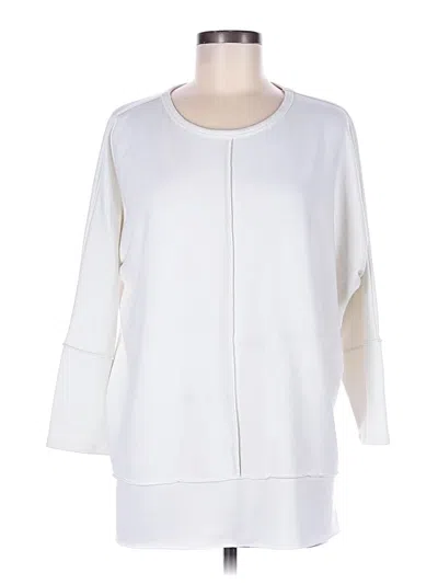 Pre-owned Spanx 3/4 Sleeve T-shirt In Ivory