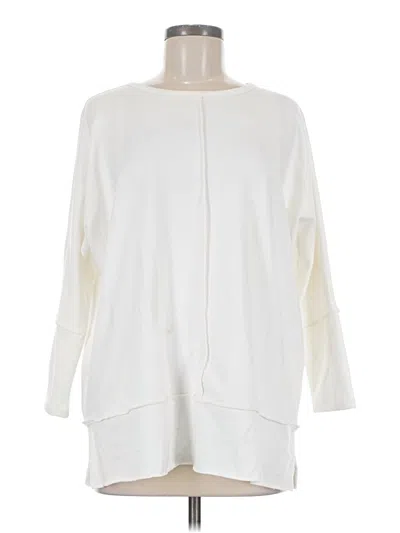Pre-owned Spanx 3/4 Sleeve T-shirt In Ivory