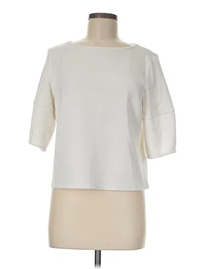 Pre-owned Spanx 3/4 Sleeve T-shirt In Ivory