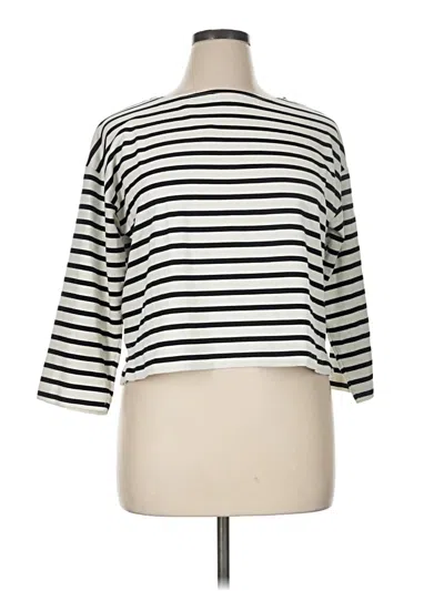 Pre-owned Spanx 3/4 Sleeve T-shirt In Ivory