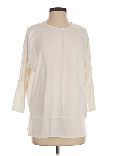 Pre-owned Spanx 3/4 Sleeve T-shirt In Ivory