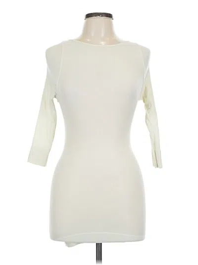 Pre-owned Spanx 3/4 Sleeve T-shirt In White