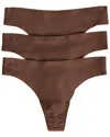 Spanx 3pk Fit-to-you Thong In Brown