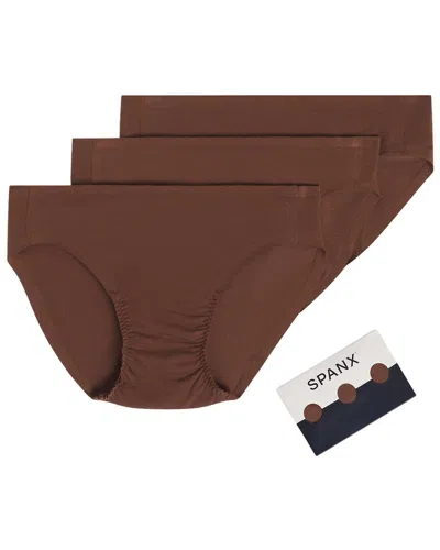 Spanx 3pk Supima Bikini In Brown