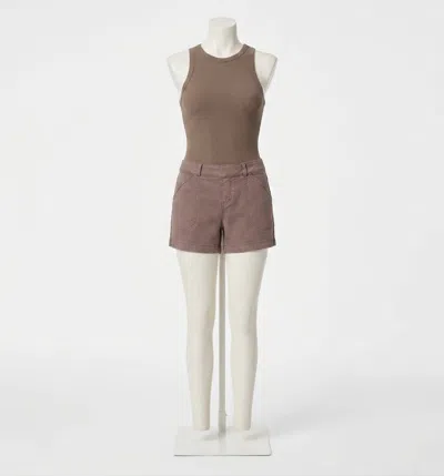 Spanx 4" Twill Pull-on Shorts In Smoke In Brown