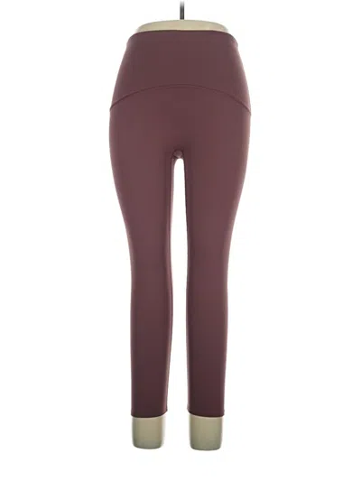 Pre-owned Spanx Active Pants In Burgundy