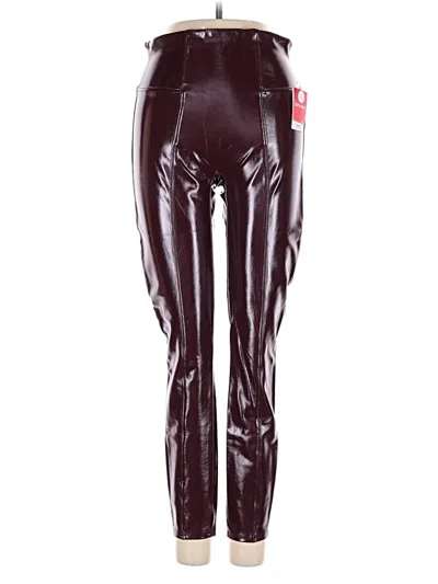 Pre-owned Spanx Active Pants In Burgundy