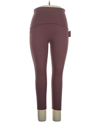 Pre-owned Spanx Active Pants In Burgundy