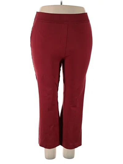 Pre-owned Spanx Active Pants In Burgundy