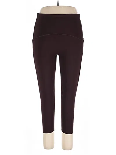 Pre-owned Spanx Active Pants In Burgundy