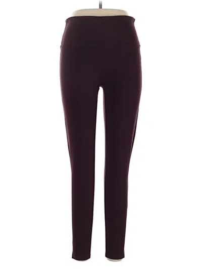 Pre-owned Spanx Active Pants In Burgundy