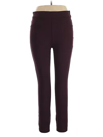 Pre-owned Spanx Active Pants In Burgundy